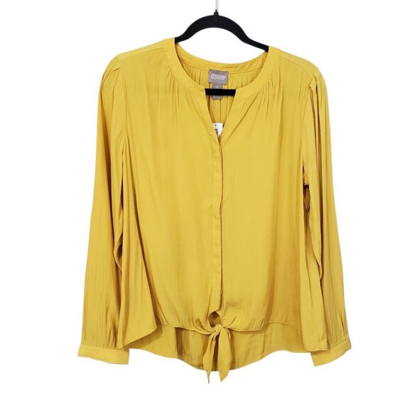 Chico's Tie Front Blouse - Picture 1 of 13